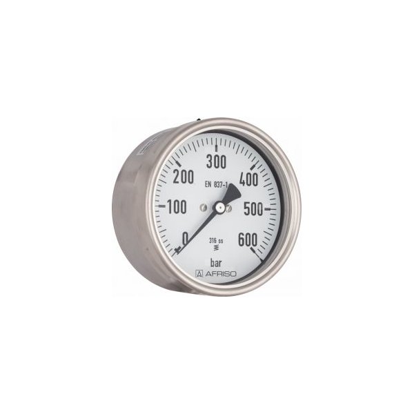 Manometr z rurką Bourdona AFRISO RF chemiczny 0/25 bar G1/2B ekscentryczne fi 160 mm, kl. 1,0%
