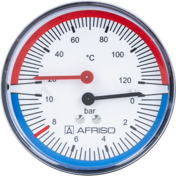 Manometr AFRISO TM aksjalne 1/4'' fi 80 mm, 0 - 10 bar, 20 - 120'C