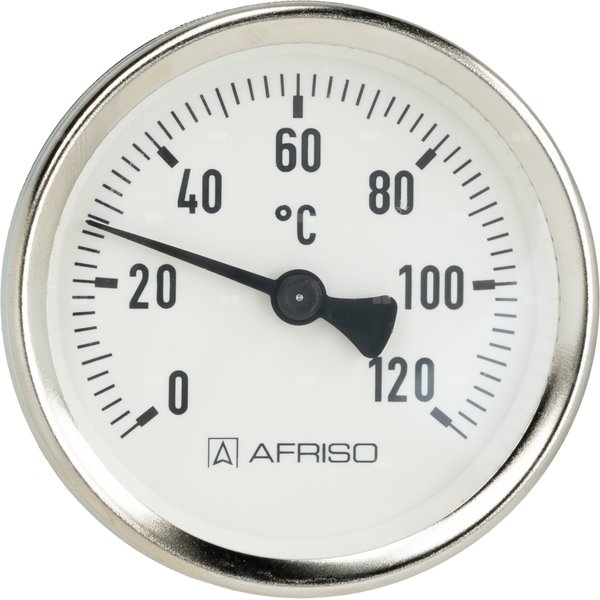 Termometr bimetaliczny przylgowy ATh 63 F, fi63 mm, 0 - 120'C, do rur 3/8'' - 1 1/2'', ax, kl. 2