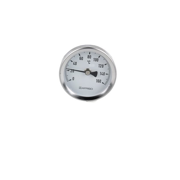 Termometr bimetaliczny AFRISO BiTh fi 63 mm 0…160'C tuleja 63 mm połączenie ax