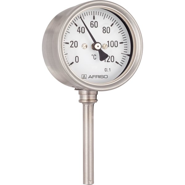 Termometr bimetaliczny AFRISO BiTh Ch, D412 fi 160 mm 0…160'C tuleja 200 mm połączenie ax