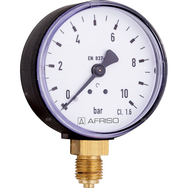Manometr z rurką Bourdona AFRISO RF standardowy 0/2,5 bar G1/4B aksjalne fi 100 mm, kl. 1.6%