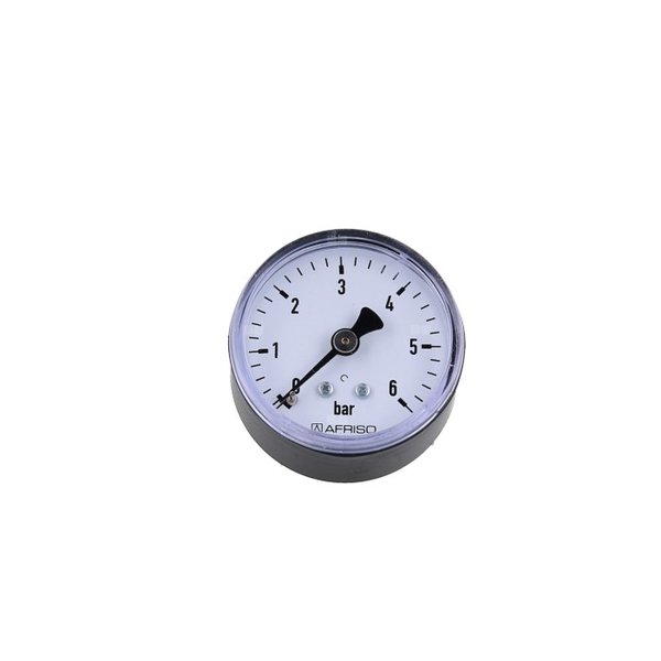 Manometr z rurką Bourdona AFRISO RF grzewczy 0/6 bar G1/4B aksjalne fi 50 mm, kl. 2.5%