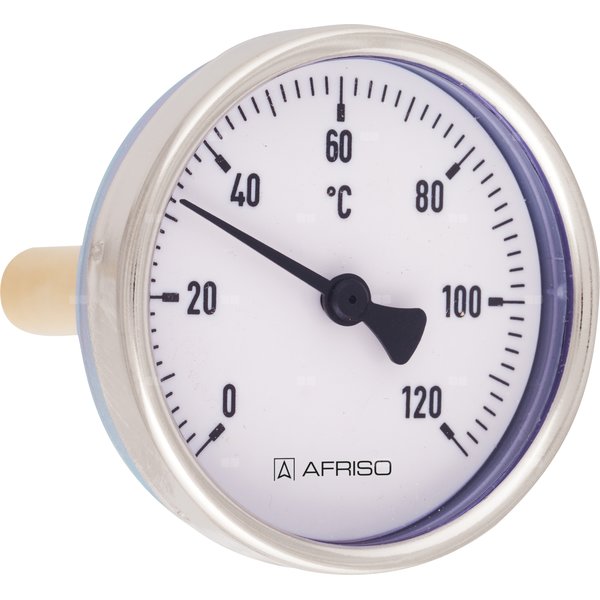 Termometr bimetaliczny AFRISO BiTh E, D302 fi 100 mm 0…120'C tuleja 100 mm połączenie rad