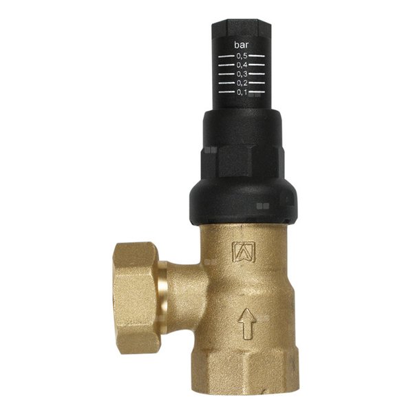 Zawór upustowy różnicy ciśnień DU z nastawą, kątowy, 0,1÷0,5 bar, GW G3/4''