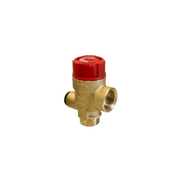 Zawór przelewowy AFRISO MS z wyjściem na manometr mosiądz 2,5 bar GZ x GW 1/2'' x 3/4''