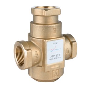 Zawór temperaturowy ATV 333, DN25, Rp1'', kvs 9, 45'C