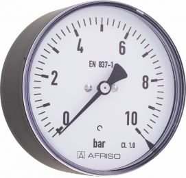 Manometr z rurką Bourdona AFRISO RF standardowy 0/6 bar aksjalne G1/4B fi 100 mm, kl. 1.6%