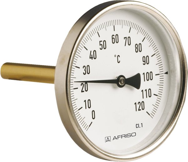 Termometr bimetaliczny AFRISO BiTh I, D211 fi 80 mm 0…60'C tuleja 63 mm połączenie ax
