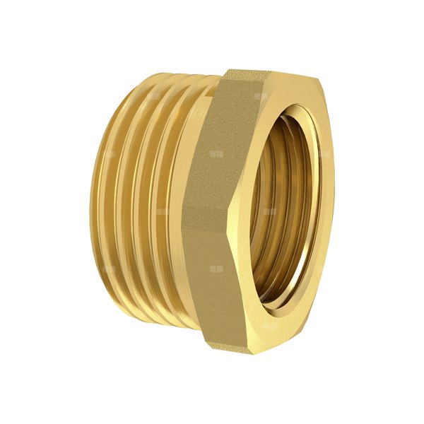 Redukcja nyplowo-mufowa skręcana, GZ/GW ¾x⅜ mosiądz