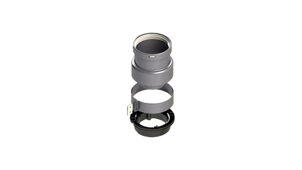 Adapter na system rozdzielny 60/100 mm - 2 x 80 mm - szary