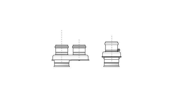 Adapter do systemu rozdzielnego fi 80/125 -> fi 80/80 do kotłów GENUS HP (do bezpośredniego podłączenia z kotłem)