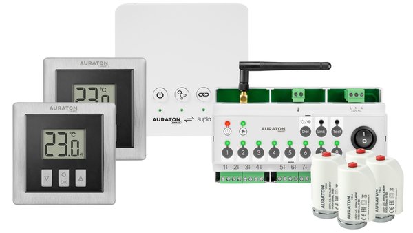 AURATON SMART Starter pack 2 czarny: 1x Multizone Controller, 2x Heat Monitor, 1x AURATON Box
