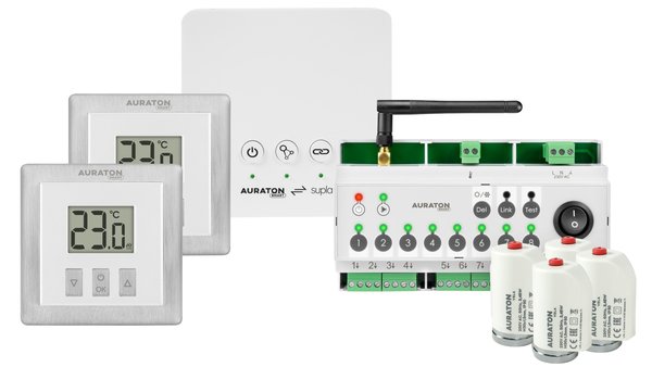AURATON SMART Starter pack 2 biały: 1x Multizone Controller, 2x Heat Monitor, 1x AURATON Box
