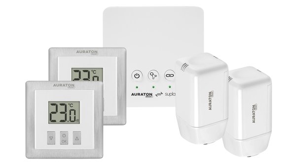 AURATON SMART Starter pack 1 biały: 2x Radiator Controller, 2x Heat Monitor, 1x AURATON Box