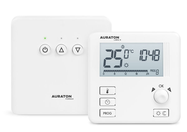 AURATON Libra H SET - tygodniowy, bezprzewodowy regulator temperatury ze sterownikiem urządzenia grzewczego (zestaw) wersja hotelowa