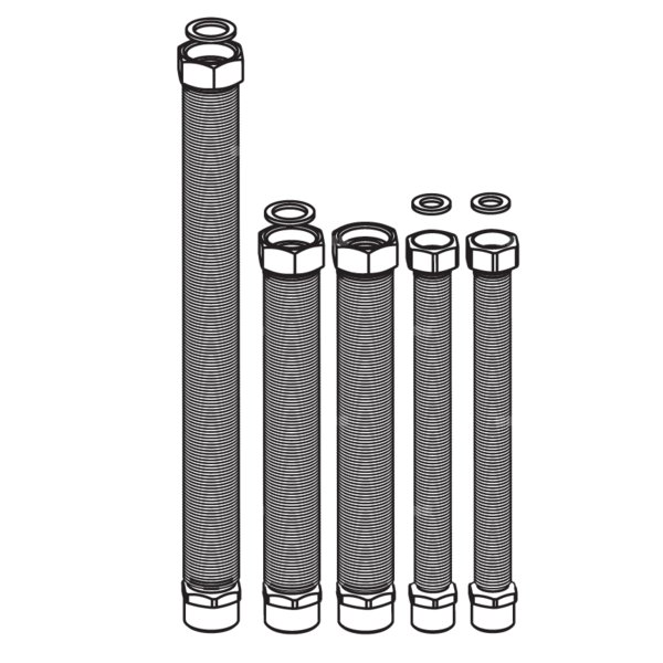 Zestaw elestycznych rur do podłączenia kotła w przypadku wymiany urządzenia