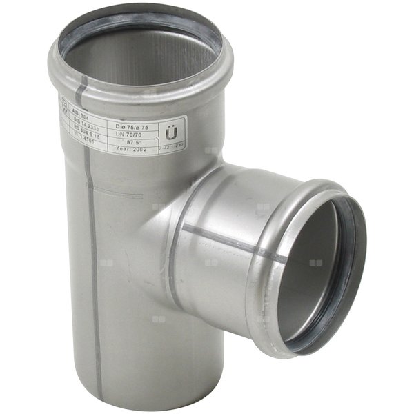 87.5 st. Trójnik DN =75x75 mm, stal kwasoodporna