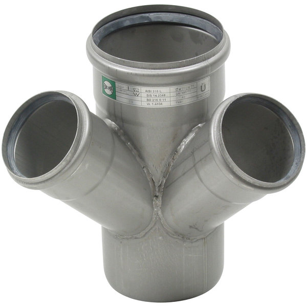 Czwórnik 45 st./ 90 st. 75X110 mm, stal kwasoodporna