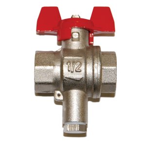 Trójnik z zaworem kulowym z miejscem na czujnik temperatury Gwint 1/2" do HYDROCAL