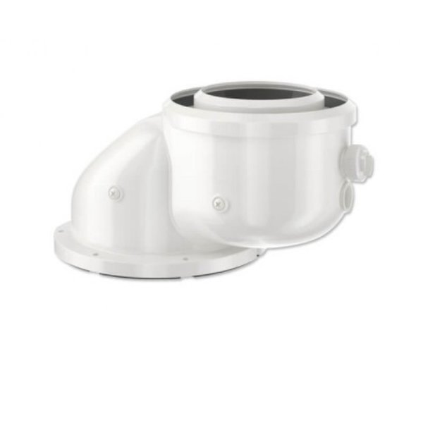 Adapter koncentryczny kotła (2716), powietrzno-spalinowy fi80/125 z króćcami pomiarowymi, przesunięcie osi przewodu o 80 mm, PP