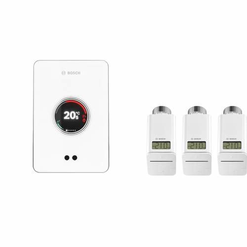 Zestaw regulatora EasyControl CT200 (biały) z trzema zdalnie programowamymi głowicami termostatycznymi