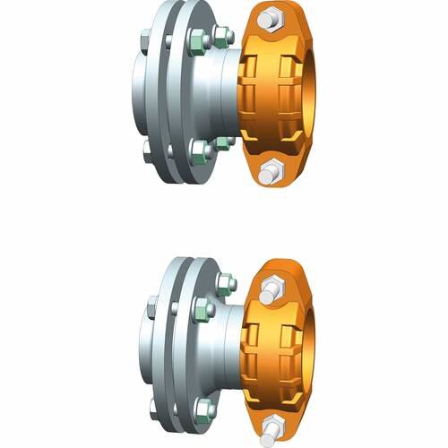 Złącza hydrauliczne Victaulic 2,5"-kołnierz DN65. Wymagane do instalacji kaskad bez sprzęgła hydraulicznego. Nadają się do ram montażowych TL1-2, TR2.