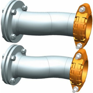 Złącza hydrauliczne Victaulic 4"-kołnierz DN100. Wymagane do instalacji kaskad bez sprzęgła hydraulicznego. Nadają się do ram montażowych TL3-6, TR3-6.