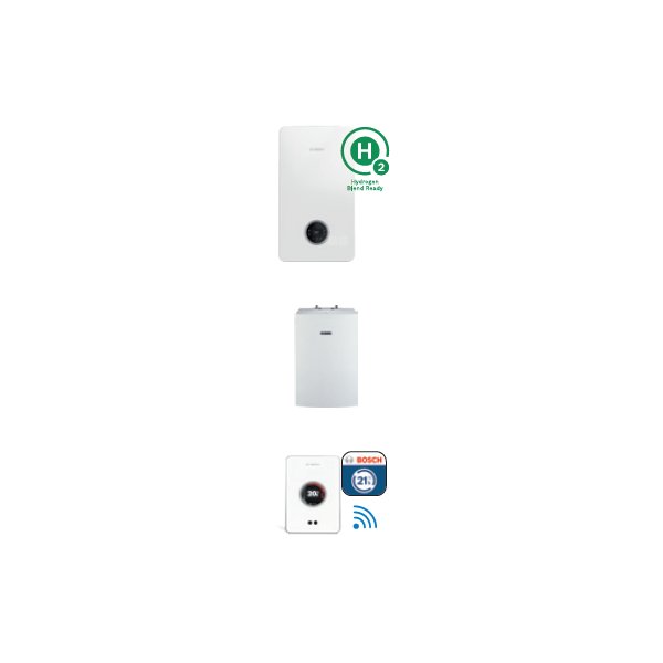 Pakiet z kotłem Condens GC2300iW 20P (Stora WD120B + Czujnik c.w.u., Regulator EasyControl CT200)