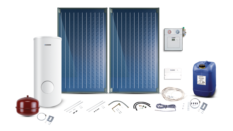 Pakiet solarny z 2 kolektorami słonecznymi SO5000TF FKC-2S oraz biwalentnym 300 litrowym zasobnikiem