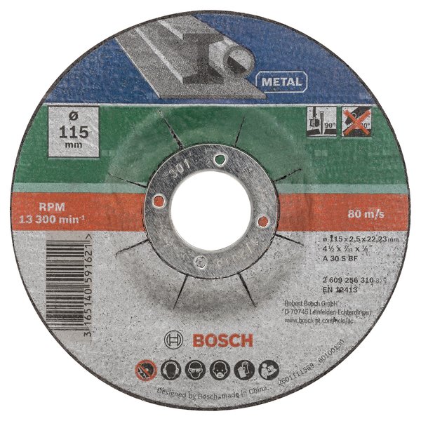 5-częściowy zestaw tarcz tnących, wygiętych, do metalu D = 115 mm