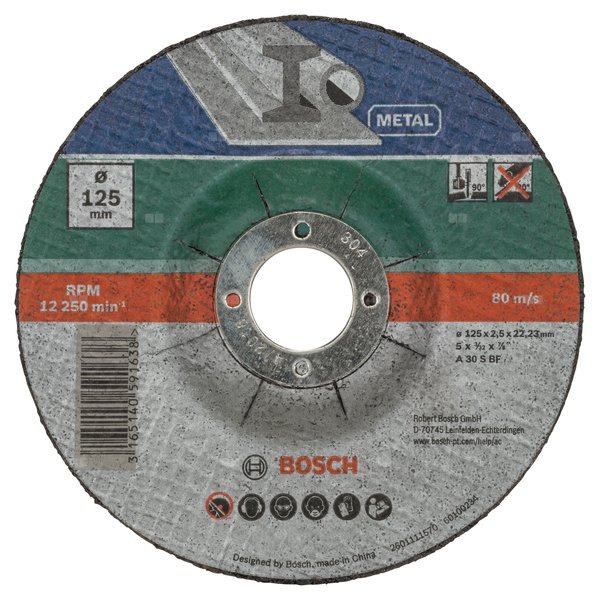5-częściowy zestaw tarcz tnących, wygiętych, do metalu D = 125 mm