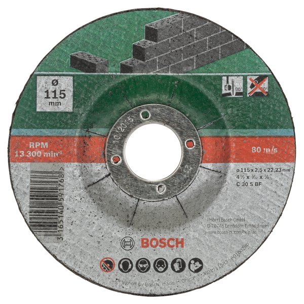 5-częściowy zestaw tarcz tnących, wygiętych, do metalu D = 115 mm