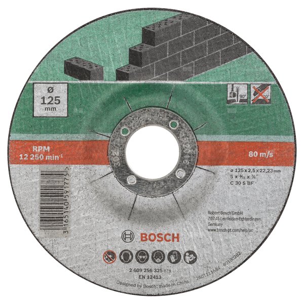5-częściowy zestaw tarcz tnących, wygiętych, do metalu D = 125 mm