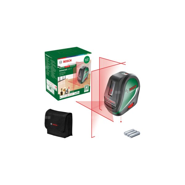 Laser liniowy Universal Level 3 UNI (Carton) cross line laser zasilanie akumulatorowe/bateryjne