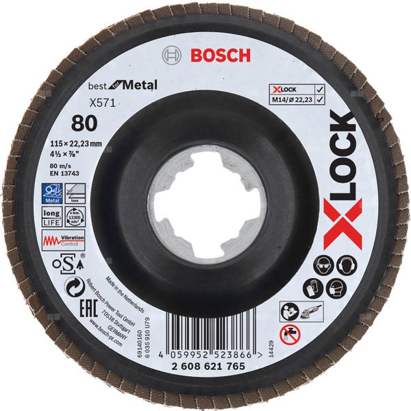 Tarcza listkowa FLAP DISC X-LOCK,BFM,115,G80