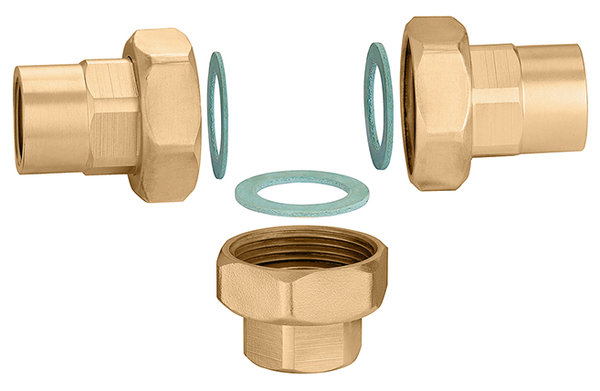 Złączki do zaworów mieszających 1 1/2” GW.  Dla kodu 524800.