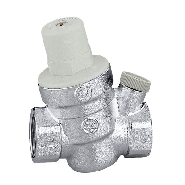 Regulator ciśnienia CALEFFI 5334 mosiądz (niklowanie), GW 1'', 16 bar, wersja skośna