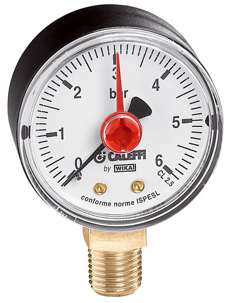 Manometr, przyłącze środkowe tylne, 1/4",0-6 bar, O 50