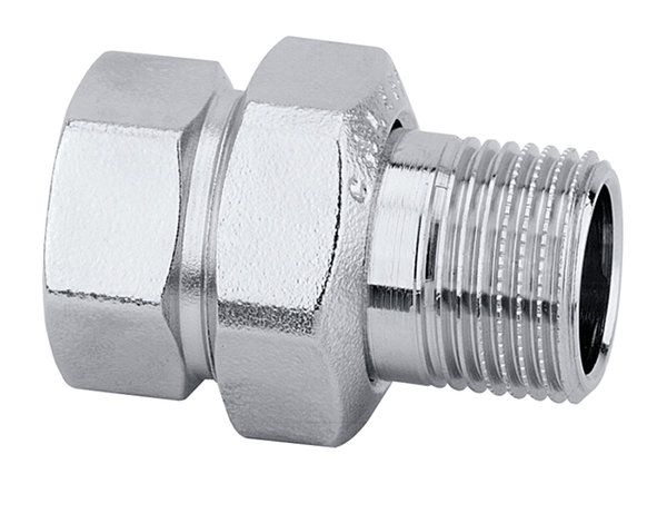 Złączka trzyczęściowa prosta. Wykończenie: chrom 3/8" GW x GZ z złączką