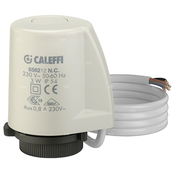 Siłownik termoelektryczny z montażem przy użyciu szybkozłącza, z przyłączem wciskowym i mikroprzełącznikiem pomocniczym 230 V