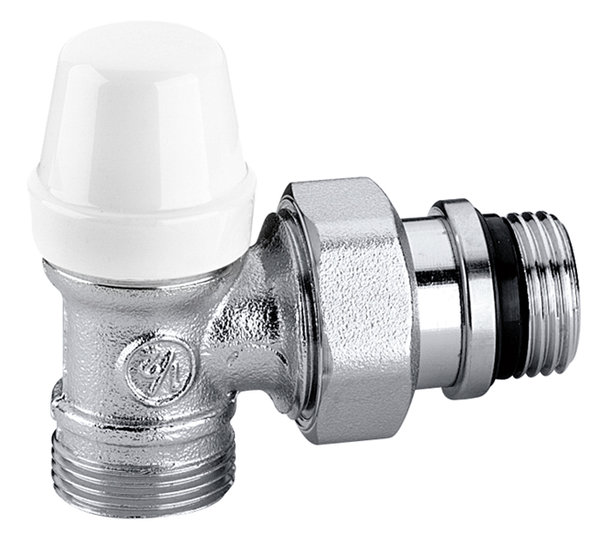 Grzejnikowy zawór odcinający kątowy do rur miedzianych oraz rur z tworzyw sztucznych 1/2" 23 p.1,5