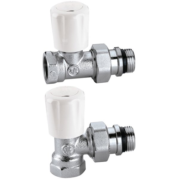 Prosty zawór grzejnikowy z gwintem pod głowicę, 3/8"