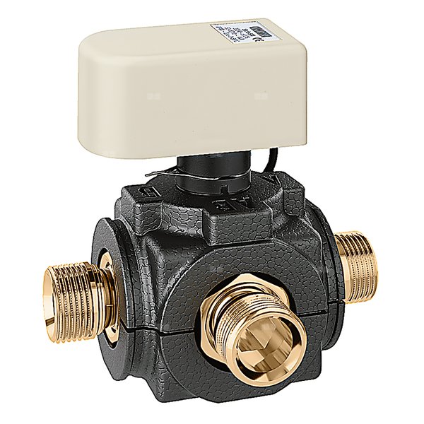 Trójdrożny zawór kulowy z siłownikiem 1", czas zadziałania 10s