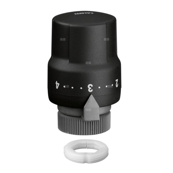 Głowica termostatyczna do armatury grzejnikowej dekoracyjnej. Z wbudowanym czujnikiem. Wykończenie: czarne