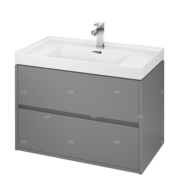 SET B110 CREA 80 SZARY MAT ZMONT (SZAFKA + UMYWALKA) WIR