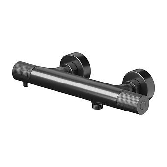 BATERIA NATRYSKOWA TERMOSTATYCZNA ŚCIENNA ZEN CZARNY GUN METAL