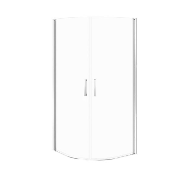 KABINA PRYSZNICOWA PÓŁOKRĄGŁA DRZWI PEŁNE MODUO 80X80X195 SZKŁO TRANSP