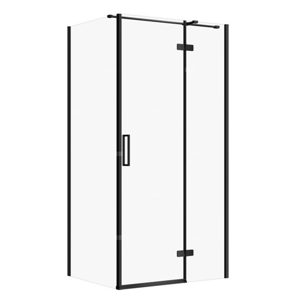 KABINA PRYSZNICOWA CITY Z ZAWIASAMI CZARNA 100X80X195 PRAWA TRANSP