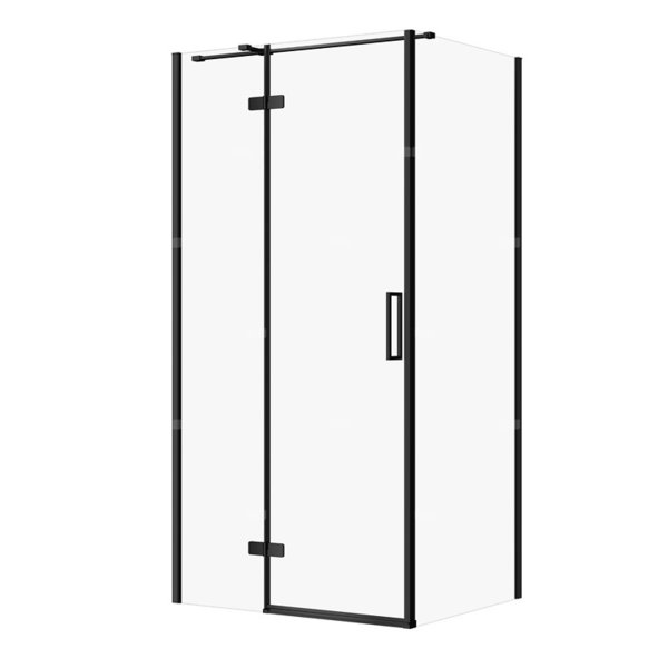 KABINA PRYSZNICOWA CITY Z ZAWIASAMI CZARNA 100X80X195 LEWA TRANSP